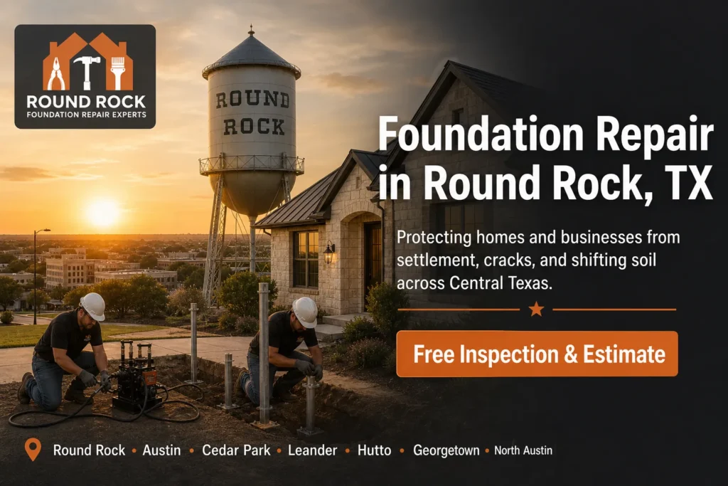 Foundation specialist inspecting a Central Texas home